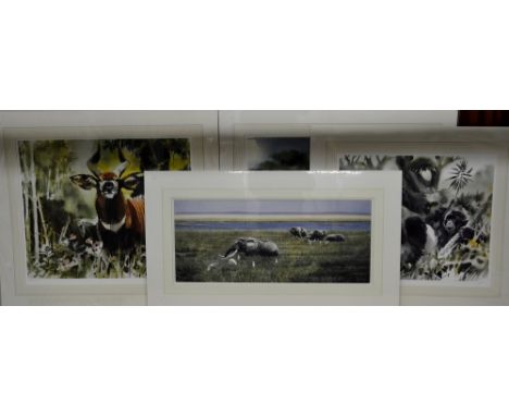 Wolfgang Weber, after, Elephants in East Africa, giclee print, signed to margin, edition number 572/750, 55cm x 68cm, unframe
