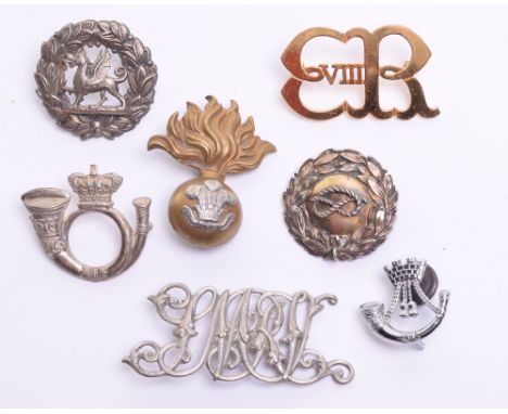 Selection of Regimental Pouch Badges, consisting of Victorian white metal example for the South Middlesex Rifle Volunteers (S