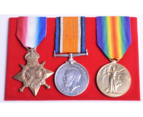 Great War 1914-15 Star Medal Trio Dorsetshire Regiment, the medals were awarded to “12344 PTE A BAKER DORSET R”. Medals are c