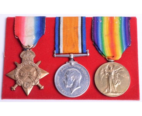 Great War 1914-15 Star Medal Trio Gloucestershire Regiment, the medals were awarded to “11244 PTE W RESTALL GLOUC R”. Medals 