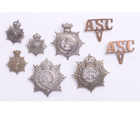 Army Service Corps Volunteer Badges and Titles, white metal (chromed?) Victorian cap badge with two lug fittings on the rever