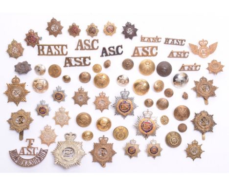 Selection of Army Service Corps, Royal Army Service Corps and Royal Corps of Transport Badges, Titles and Buttons, consisting