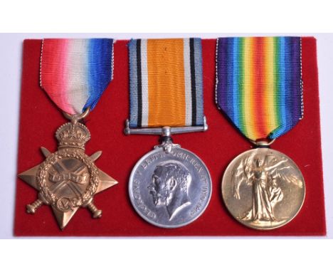 Great War 1914-15 Star Medal Trio Duke of Cornwall’s Light Infantry, the medals were awarded to “20276 PTE R FARNELL D OF COR