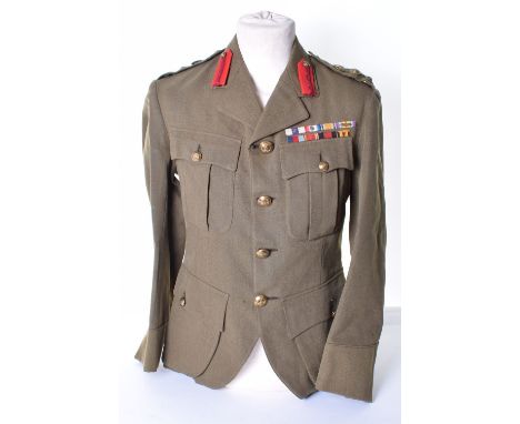 Historically and Regimentally Important WW2 Service Dress Tunic Attributed to Colonel Leslie Reginald Hulls Military Cross & 