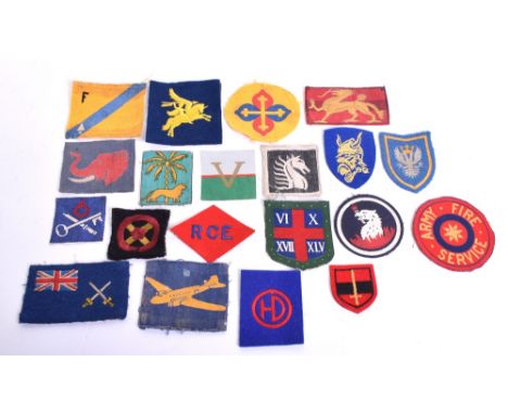 Selection of Cloth Formation Signs consisting of printed British Troops Persia & Iraq, printed Canal Zone South, embroidered 