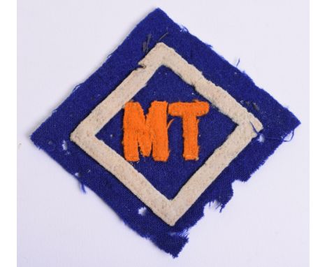 WW1 British Cloth Formation Sign 42nd Divisional Motor Transport Company, blue cloth diamond with central white diamond and o