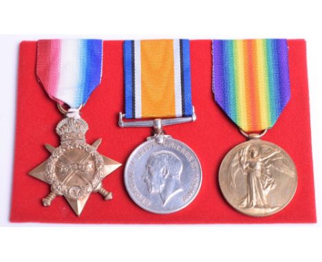 Great War 1914-15 Star Medal Trio Royal Welsh Fusiliers, the medals were awarded to “17214 PTE W WILSON R W FUS”. The medals 