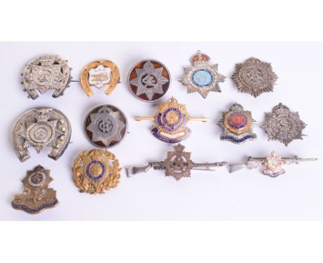 Selection of Army Service Corps Sweetheart Brooches, consisting of hallmarked silver Victorian example in form of a horse sho