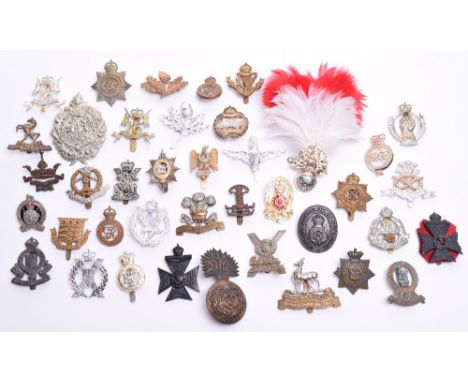 Selection of British Regimental Cap Badges, consisting of officers silver and enamel Army Legal Corps cap badge with two lug 