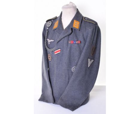 Luftwaffe Flight Section Obergefreiter German Cross Winners Flieger Blouse, being a fine example with two lower pockets, tuni
