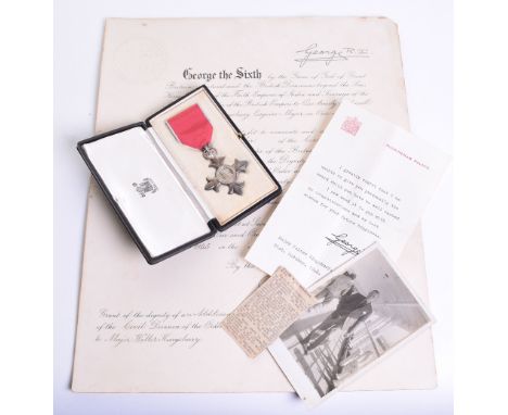 Civilian MBE Awarded to Major Walter Kingsbury Army Welfare Officer 1940-49, Late 21st (1st Surrey Rifles) London Regiment, c