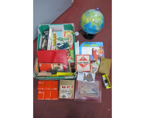 Children's Games: 'Check a Peg', 'Magic Robot', etc; together with 'Tecnodidattica' globe, etc:- One Box