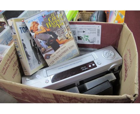 A Vintage Phillip's V.H.S Video Recorder/Play; together with a quantity of V.H.S films and original instruction book, (untest