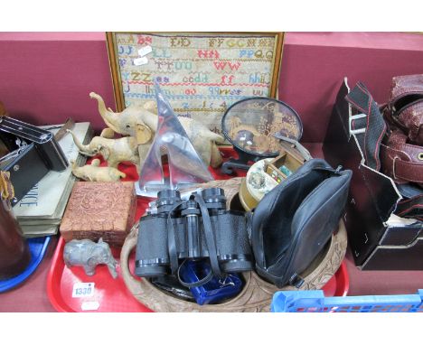 Hors D'oeuvre's, binoculars, camera, earrings, model elephants, etc:- One Tray - Plus Sampler by Edith Jenkins aged nine year