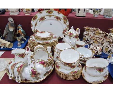 Royal Albert 'Old Country Roses' Dinner Ware, of fifty one pieces, first quality; together with second quality teapot, oval p