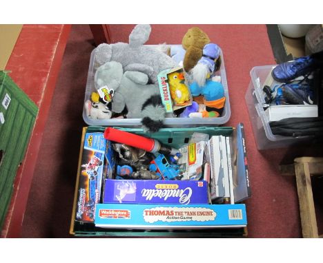 Thomas The Tank Engine Game, soft toys, figures, Cinderella horse, Transformers, etc:- Two Boxes