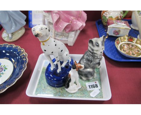 Royal Doulton Jack Russell Terrier Dog, 6.5cm high, Staffordshire Spaniel inkwell, Carndonagh Cat.