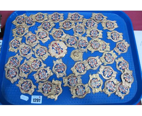 Early 1900's R.O.A.B. Enamel and Gilt Metal Medallions (approximately fifty):- One Tray