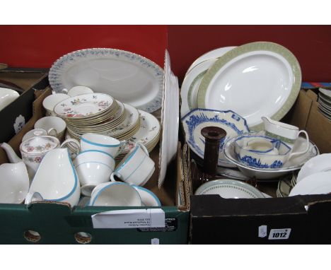 Royal Albert 'China Garden' Dinner Ware, 'Belinda' teapot, Coalport teaware, Doulton 'Norfolk', 'Astbury, etc:- Two Boxes