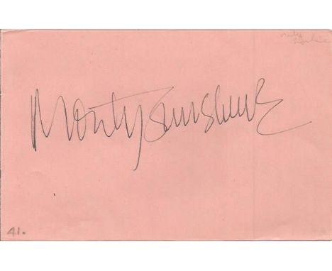 Monty Sunshine signed album page. 9 April 1928 - 30 November 2010 was an English jazz clarinettist, who is known for his clar