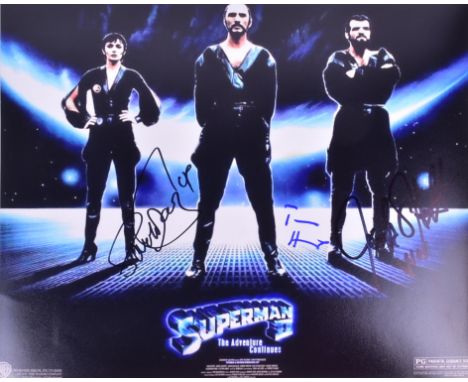 Superman II (1980) - Terence Stamp, Sarah Douglas and Jack O'Halloran - triple autographed 8x10" photograph, neatly signed by