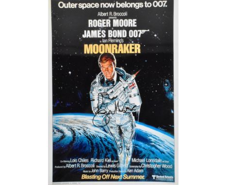 Sir Roger Moore (1927-2017) - James Bond 007 - an autographed 16x12" Moonraker colour poster photograph from the film. Signed