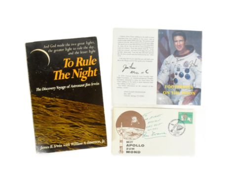 Space Exploration / Moonwalkers - a collection of autographs from astronauts to include: James B. Irwin (Apollo 15) signed pa