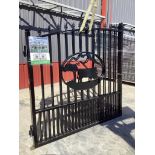 Unused 2024 Greatbear 14ft Bi-Parting Iron Gate w/ Ox artwork at center