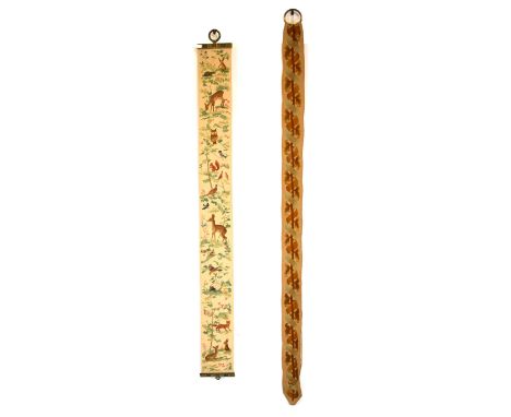 Late 19th century Arts &amp; Crafts influence tapestry bell pull, together with another later example (2) Condition: Discolou