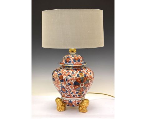 20th Century Imari style lamp, 63cm high (with shade) Condition: Tested for safety, but we cannot guarantee this is a working