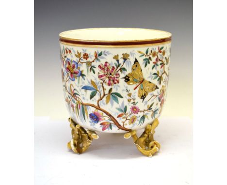 19th Century Limoges porcelain jardiniere decorated in the Japonaise taste, printed marks verso for Demartial &amp; Tallandie
