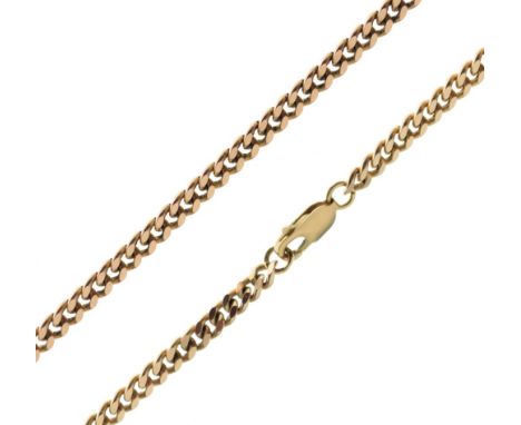9ct gold necklace of filed curb-link design, approx 56cm long, 18.4g approx Condition: General condition consistent with age 