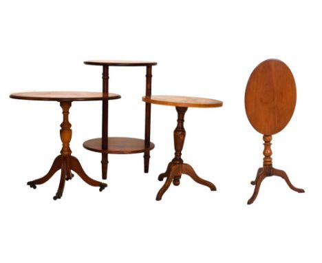 Italian marquetry inlaid occasional table, together with three other occasional tables Condition: Light scratches and wear to