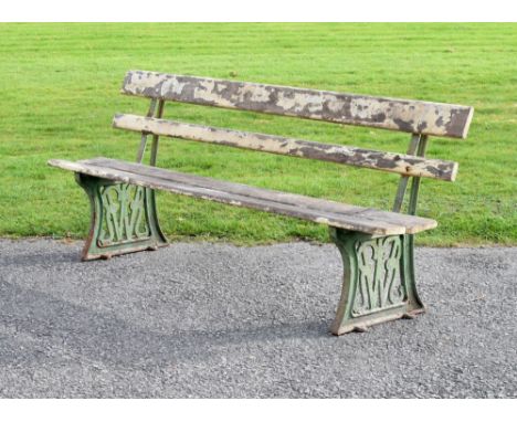 Early 20th Century Great Western Railways 'GWR' station platform seat/bench, 84cm high x 205.5cm wide Condition: In need of r