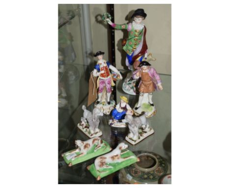 Collection of porcelain figures by Samson in imitation of 18th Century originals by Chelsea etc, 23cm high and smaller Condit