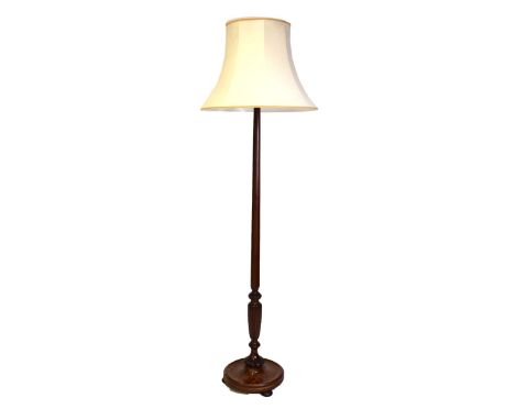 Early to mid 20th Century mahogany standard lamp with shade, 186cm high Condition: **Due to current lockdown conditions, bidd