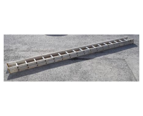 Aluminium two section ladder, each of seventeen rungs Condition: **Due to current lockdown conditions, bidders are unable to 