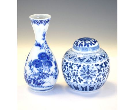 Chinese blue and white ginger jar and vase, 14cm high and smaller Condition: Ceramics &amp; Glass/Oriental - We endeavour to 