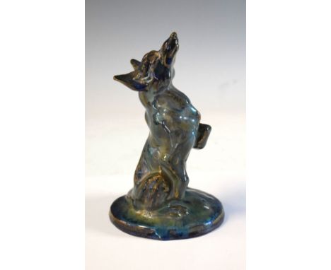 Alphonse Cytere for Rambervillers, France, lustre figure of a dog begging, stamped marks to base, 16cm high Condition: Some s