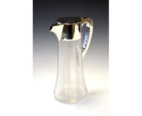 Late 19th Century silver plate mounted and ribbed glass claret jug, 26cm high Condition: Some staining to interior. Ceramics 