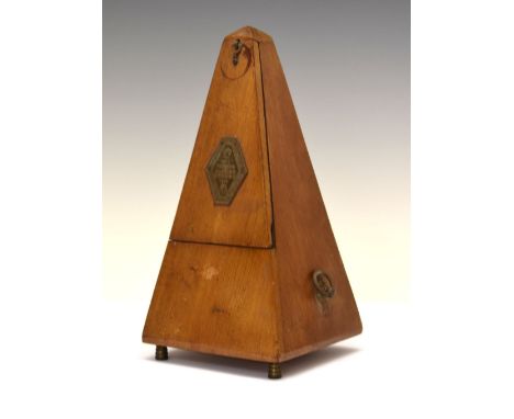 French metronome with makers plaque 'Maelzel Paquet', 22cm high Condition: Light scratches present in various places across t