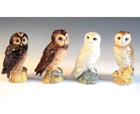 Royal Doulton for Whyte &amp; Mackay - Four decanters modelled as owls, 17cm high and smaller Condition: All four decanters h