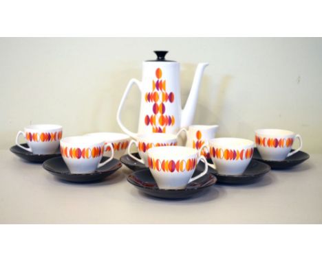 Modern Design - 'Eclipse' pattern part coffee set by Empire Porcelain Company Staffordshire, circa 1965 Condition: Some light