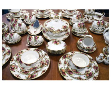 Extensive collection of Royal Albert 'Old Country Roses' dinner and tea wares Condition: Loss of decoration in places to all 