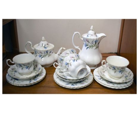 Royal Albert 'Brigadoon' part tea set Condition: Loss of decoration to all pieces in various places, no signs of any major cr