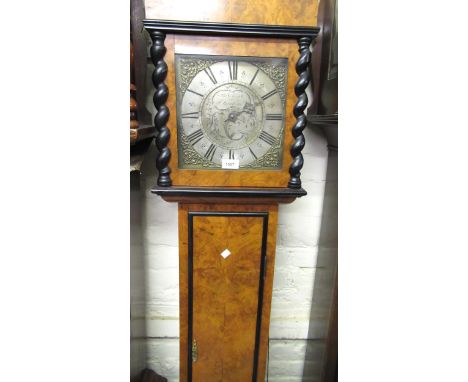 Walnut and part ebonised longcase clock, the 10in antique dial with a single train thirty hour movement housed in a later fig
