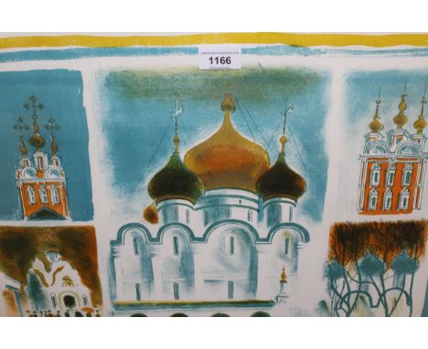 Bernard Cheese, artist signed Limited Edition lithograph, Novoderichy Convent, Moscow, 40 x 51cm, gilt framedIn good conditio