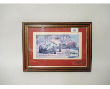 Sir Jack Brabham and Tony Brooks, signed Limited Edition First Day Cover, ' The Monaco Grand Prix ', framed, together with a 