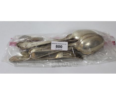 Part canteen of 20th Century Sheffield silver flatware, 18.5oz t