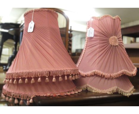 Set of four large 20th Century pink lamp shades